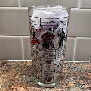 Mid-century Barware Shaker Mixer 12oz Glass